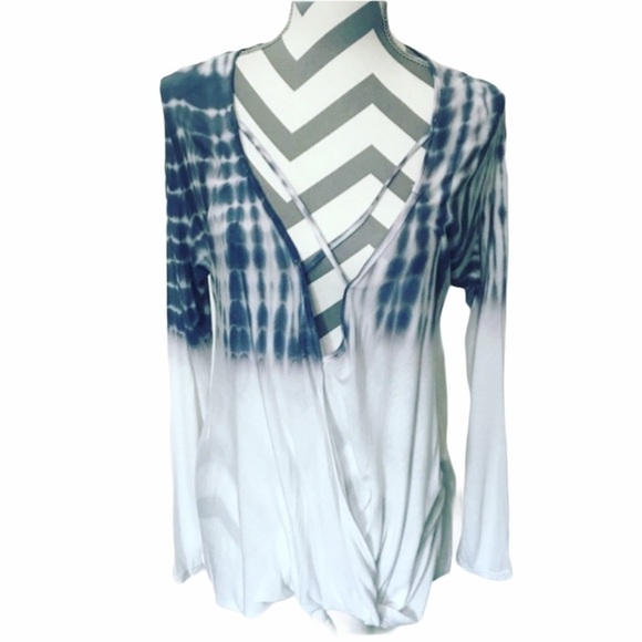 VINTAGE Habana Faux Wrap tie dye top size Small - Picture 1 of 7